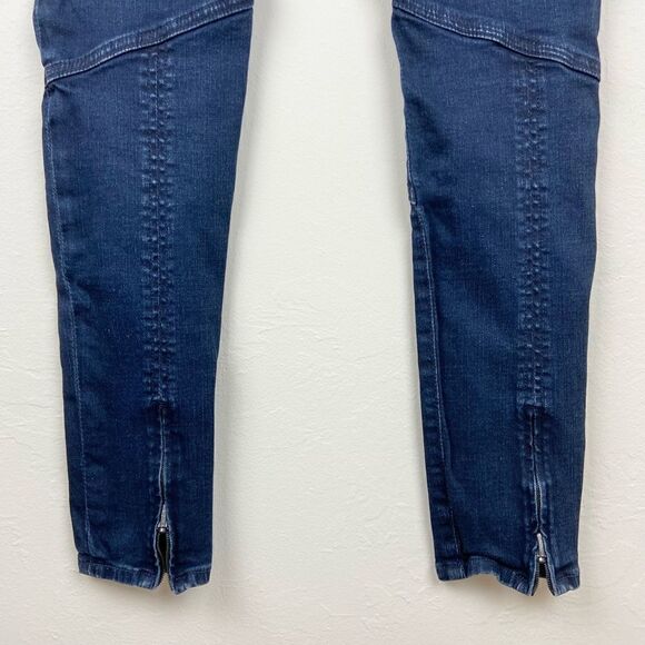 AG Adriano Goldschmied ‘The Moto Legging’ Zipper Dark Wash Skinny Jeans - Picture 8 of 9